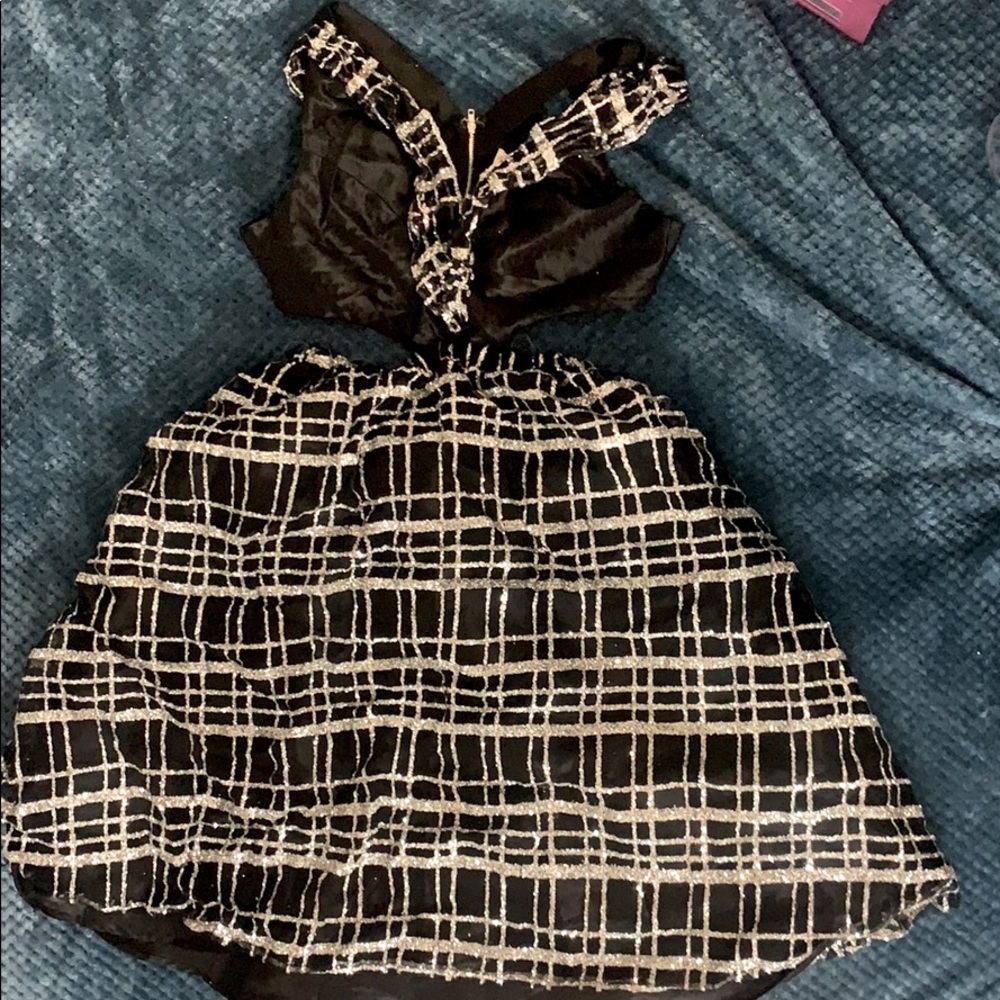 Glitter Hatch Pattern Dress